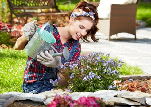 Garden waste sorting in an eco-friendly landscaping disposal area in Wandsworth